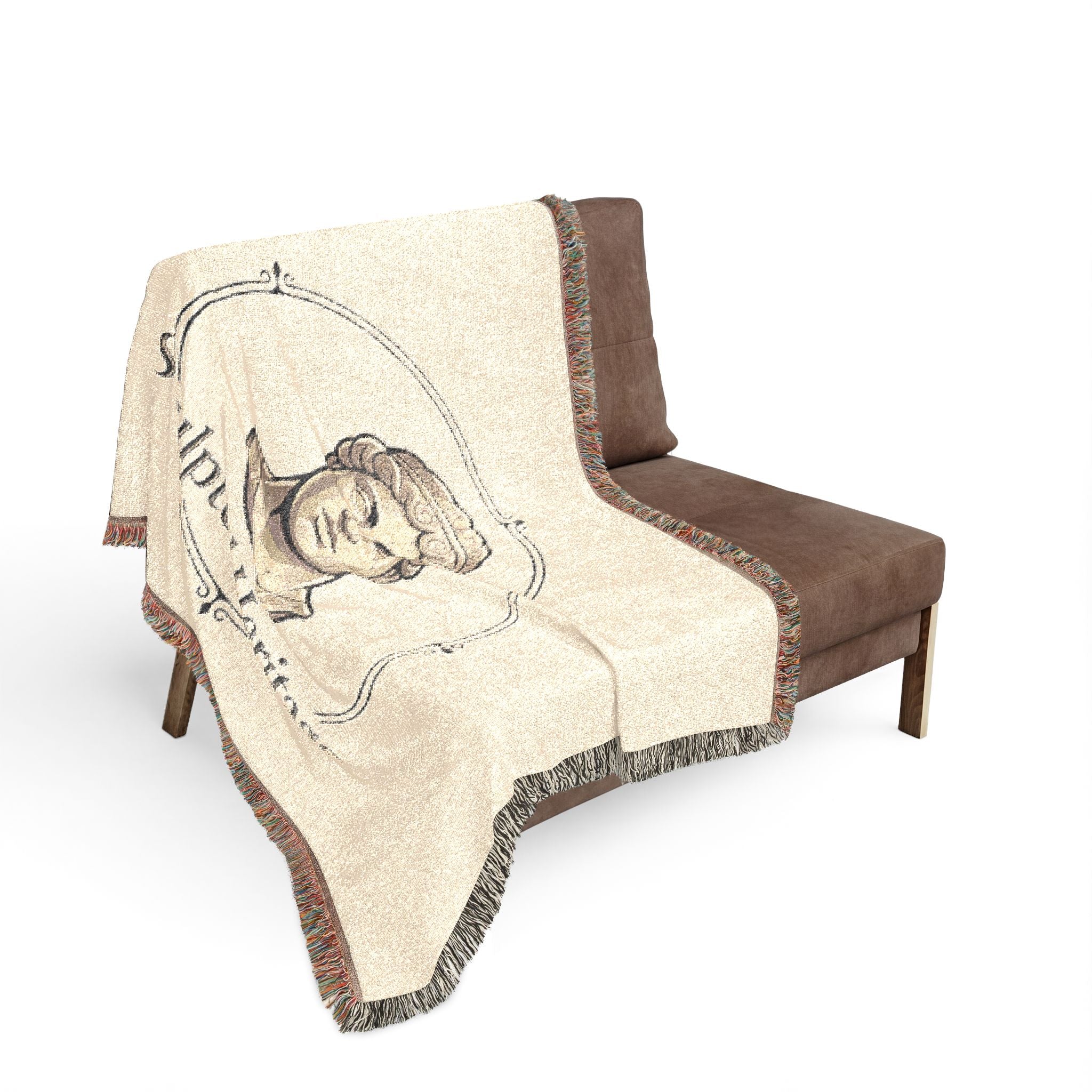 Sculpted Heritage Woven Blanket — Classical Bust Throw Blanket - Sculpted Heritage