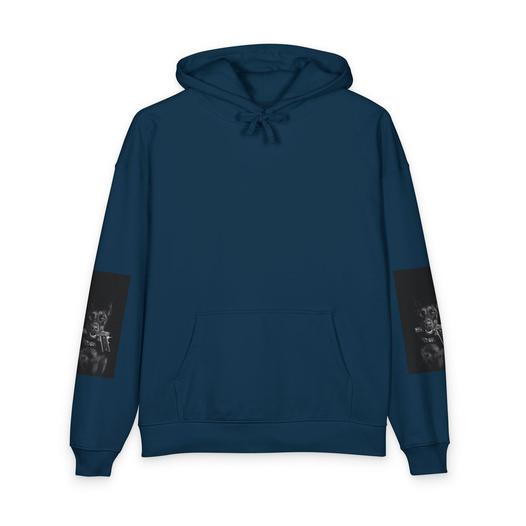 Moody Black Dog Photo Print Hoodie - Sculpted Heritage