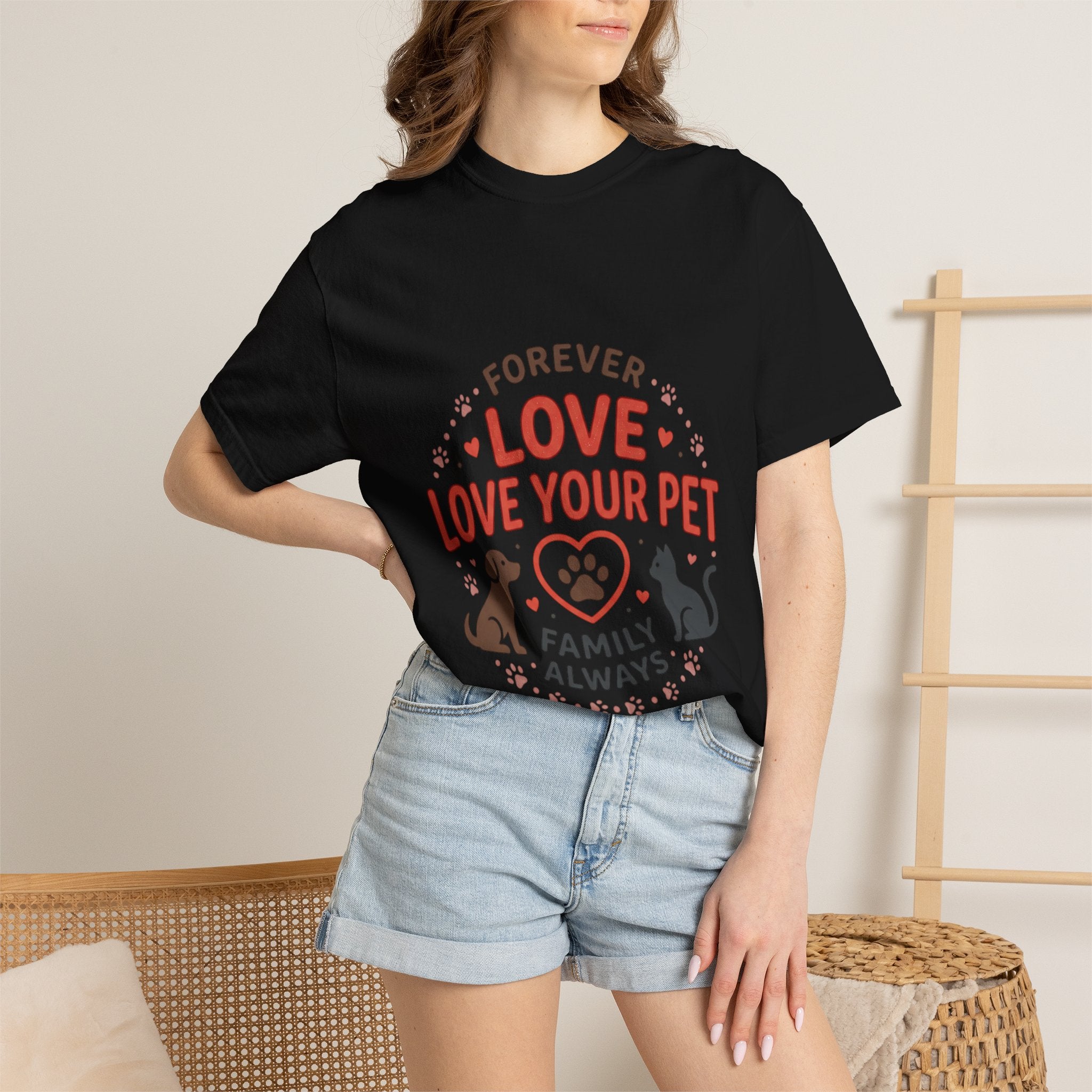 Love Your Pet T-Shirt — "Forever Love, Family Always" Pet Lover Tee - Sculpted Heritage