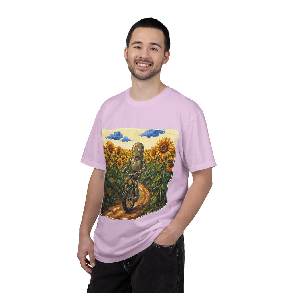 Sunflower Path Robot Biker T-Shirt - Sculpted Heritage