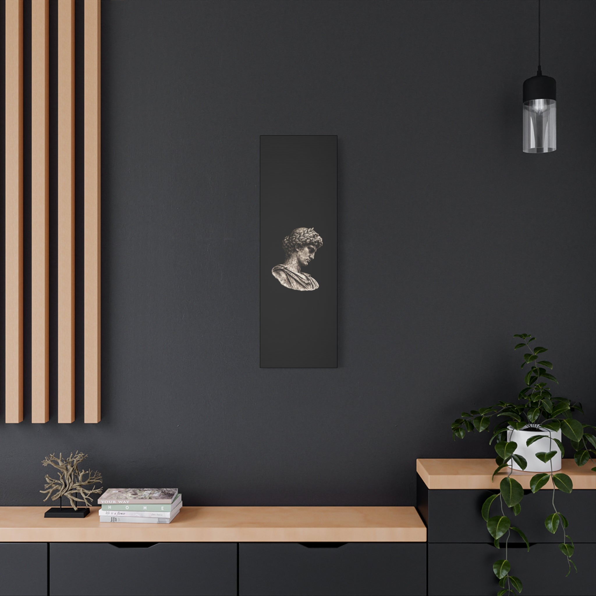 Classical Roman Bust Matte Canvas Wall Art — Stretched Gallery Canvas - Sculpted Heritage