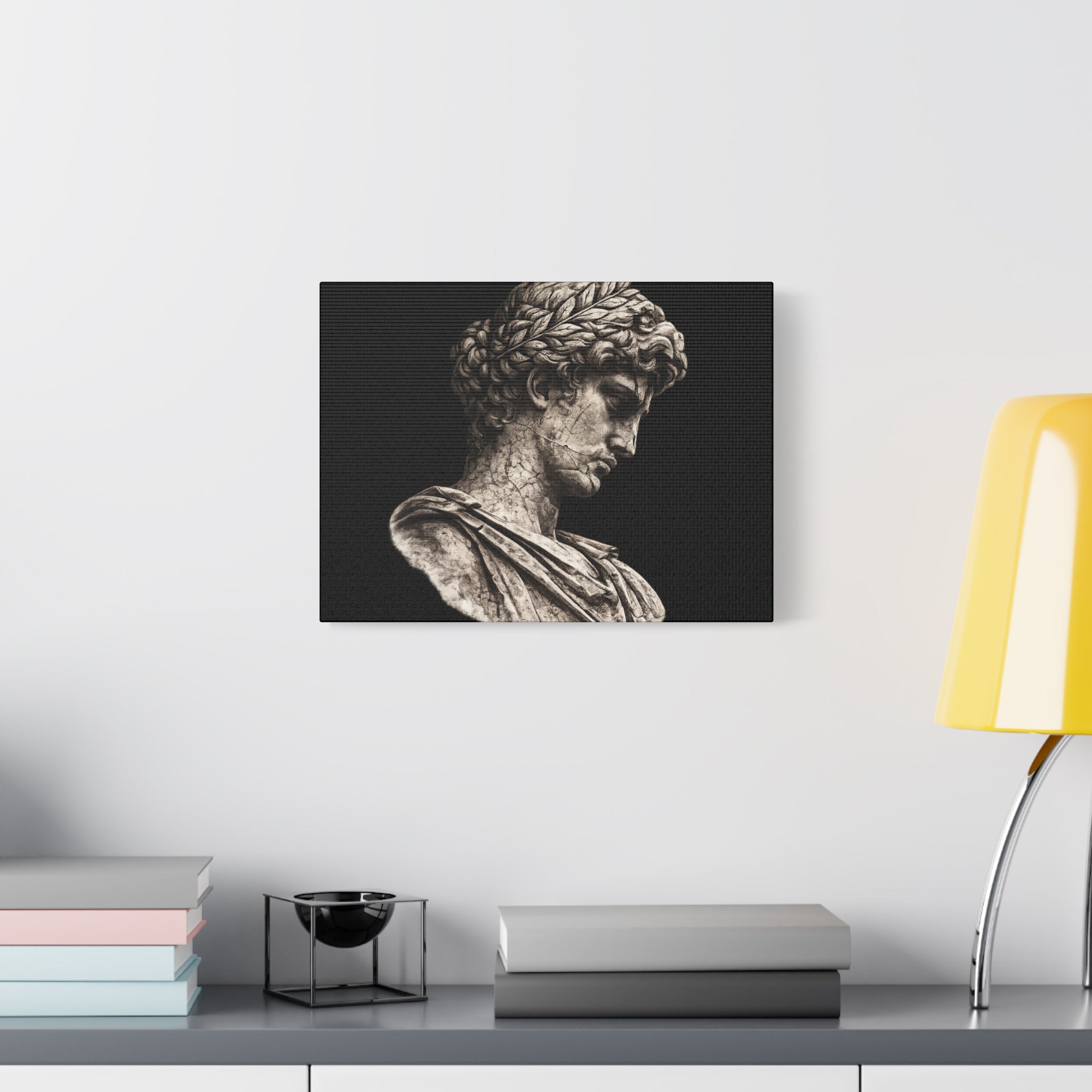 Classical Roman Bust Matte Canvas Wall Art — Stretched Gallery Canvas - Sculpted Heritage