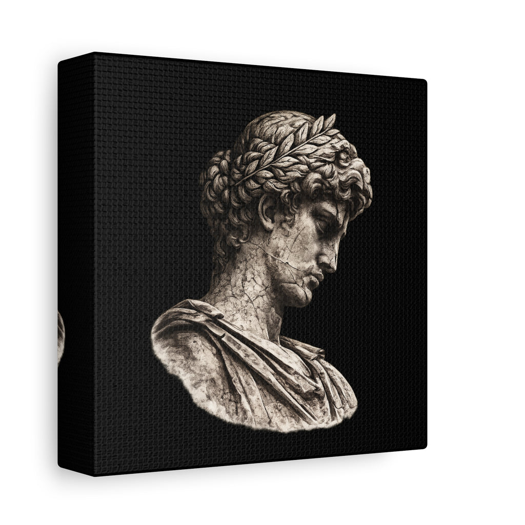 Classical Roman Bust Matte Canvas Wall Art — Stretched Gallery Canvas - Sculpted Heritage