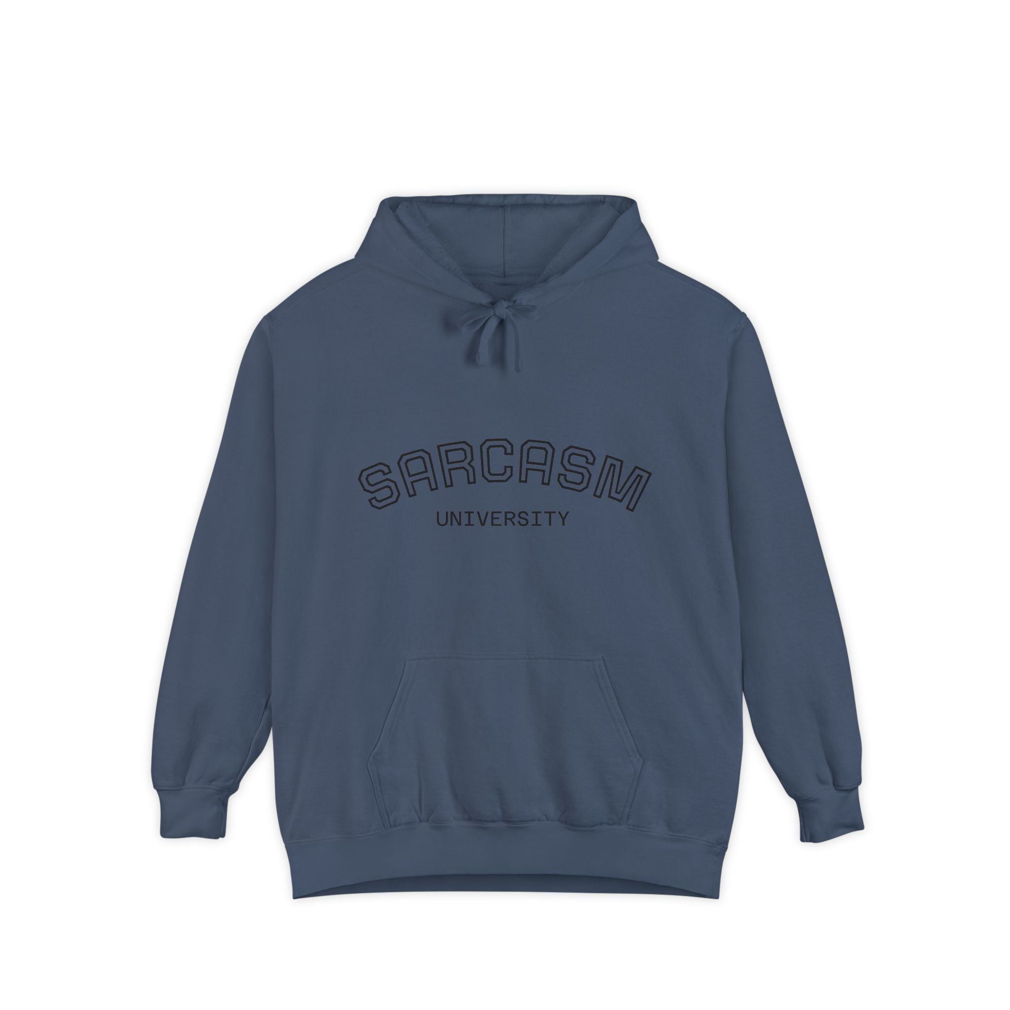 Sarcasm University Hoodie — Funny Collegiate Pullover - Sculpted Heritage