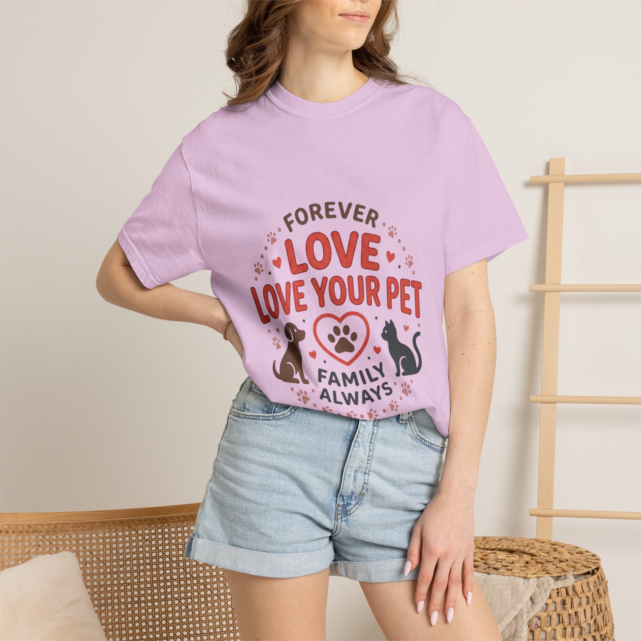 Love Your Pet T-Shirt — "Forever Love, Family Always" Pet Lover Tee - Sculpted Heritage