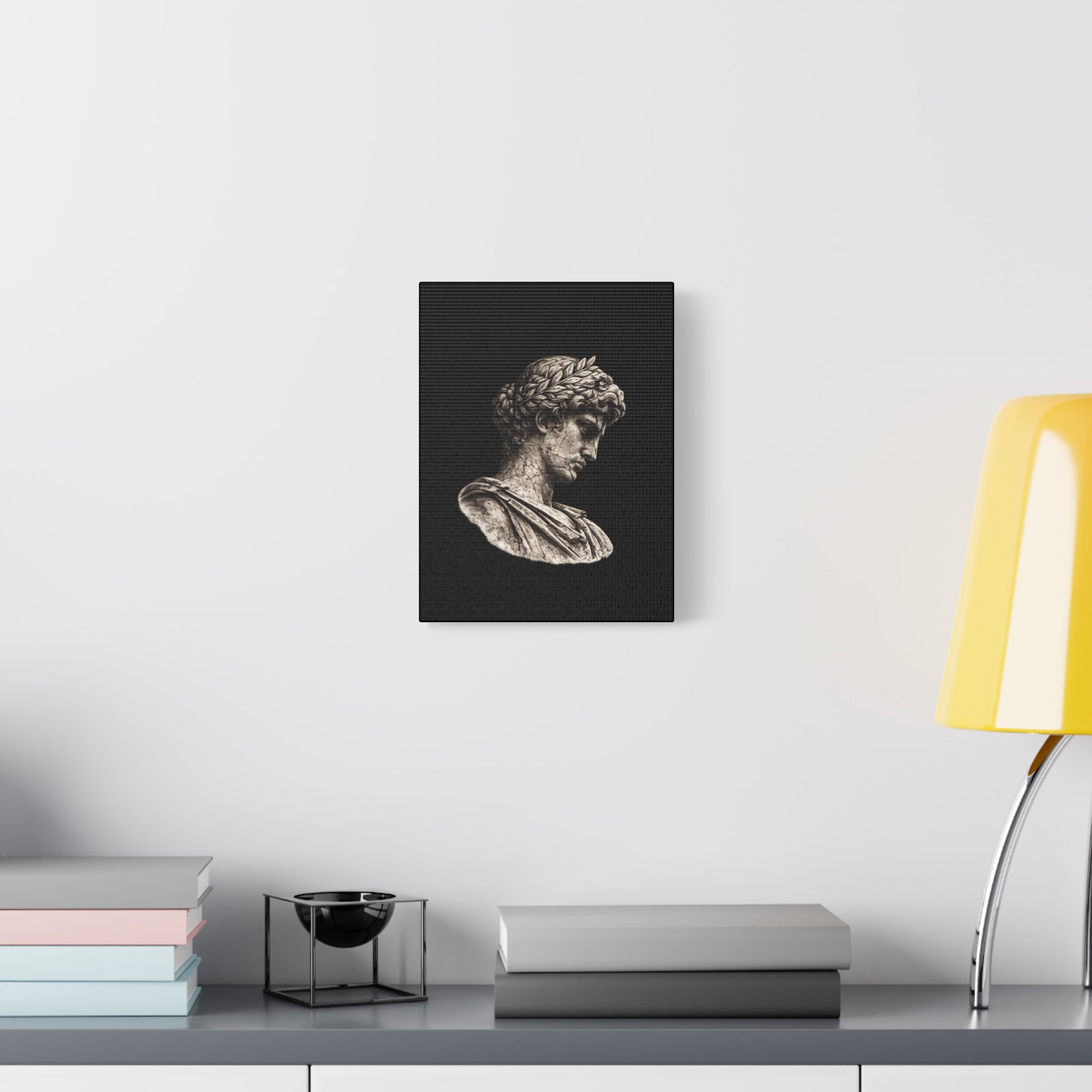Classical Roman Bust Matte Canvas Wall Art — Stretched Gallery Canvas - Sculpted Heritage