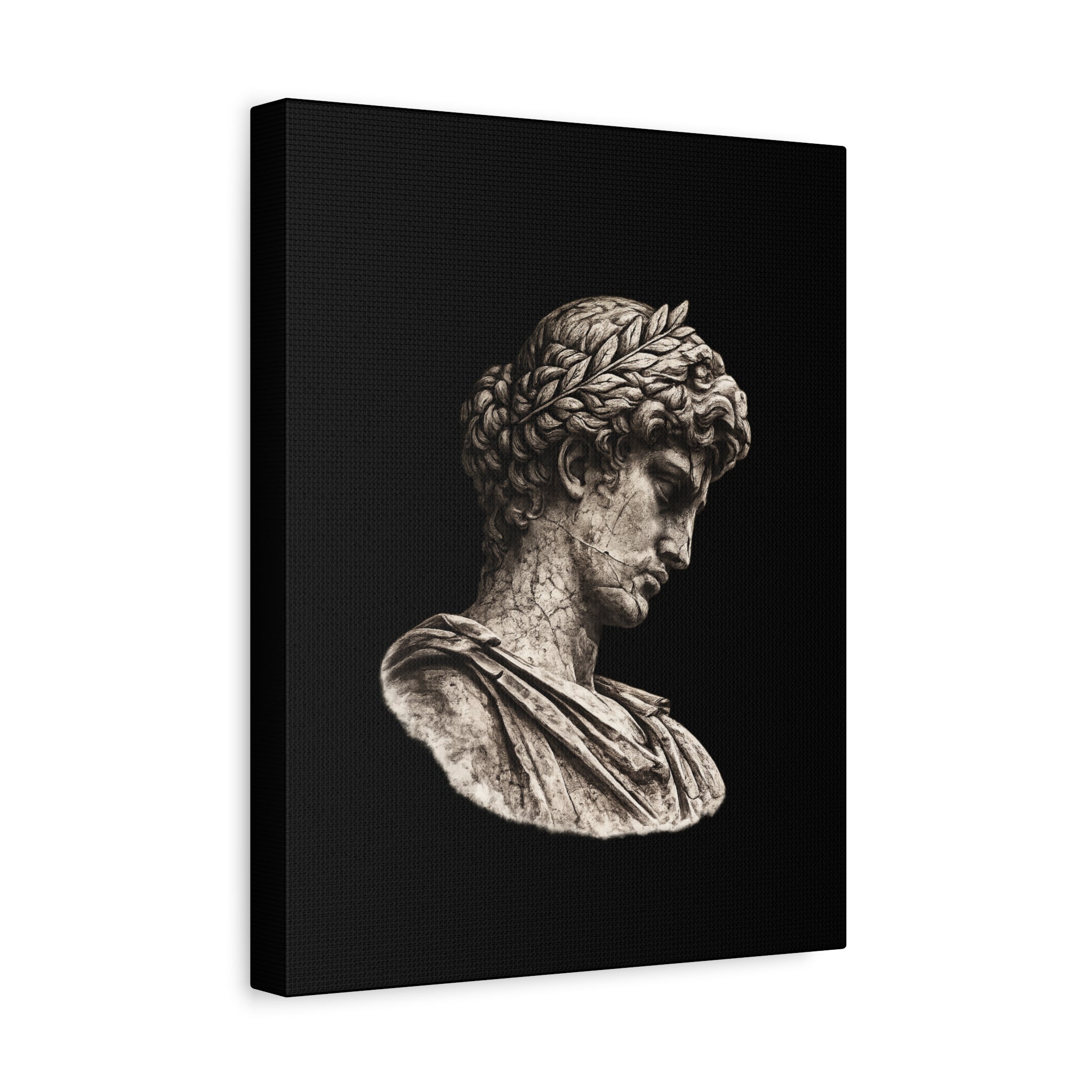Classical Roman Bust Matte Canvas Wall Art — Stretched Gallery Canvas - Sculpted Heritage