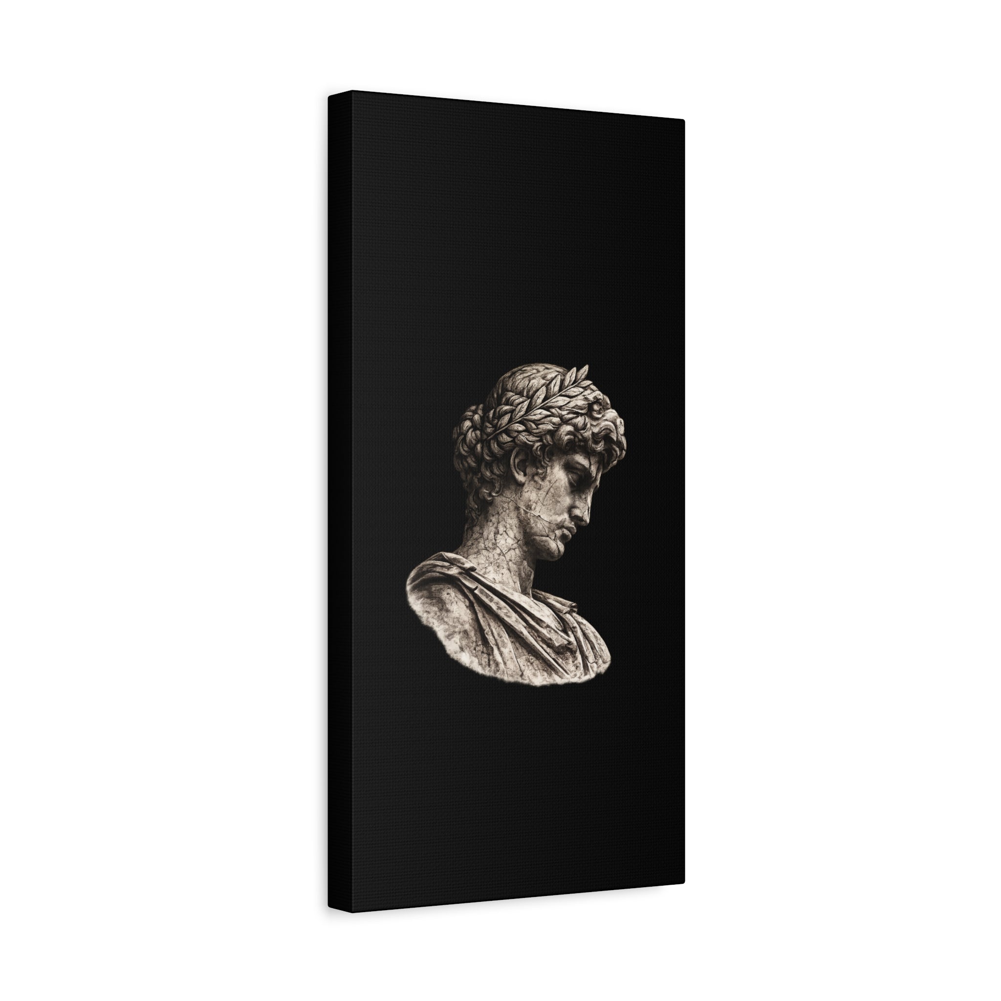 Classical Roman Bust Matte Canvas Wall Art — Stretched Gallery Canvas - Sculpted Heritage