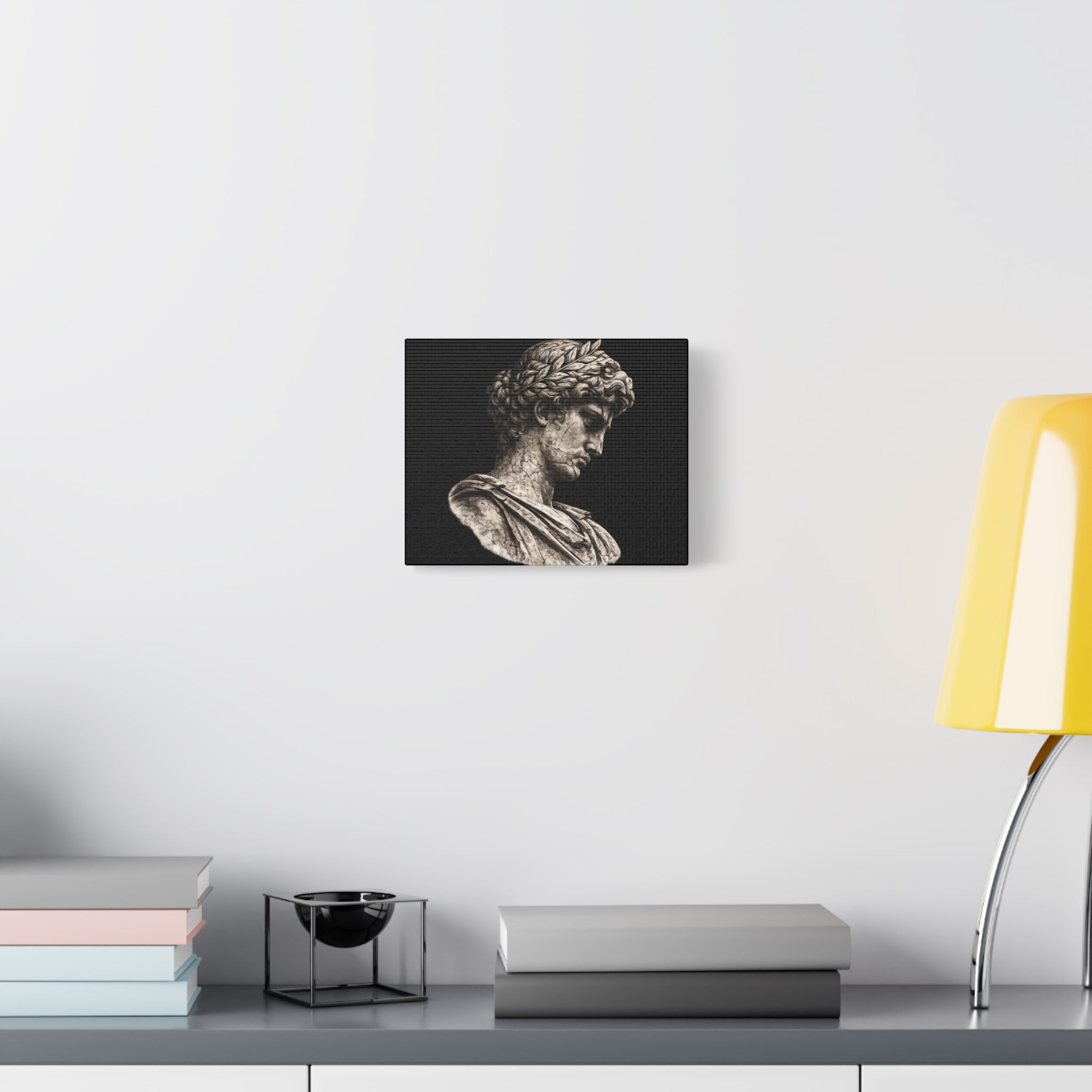 Classical Roman Bust Matte Canvas Wall Art — Stretched Gallery Canvas - Sculpted Heritage