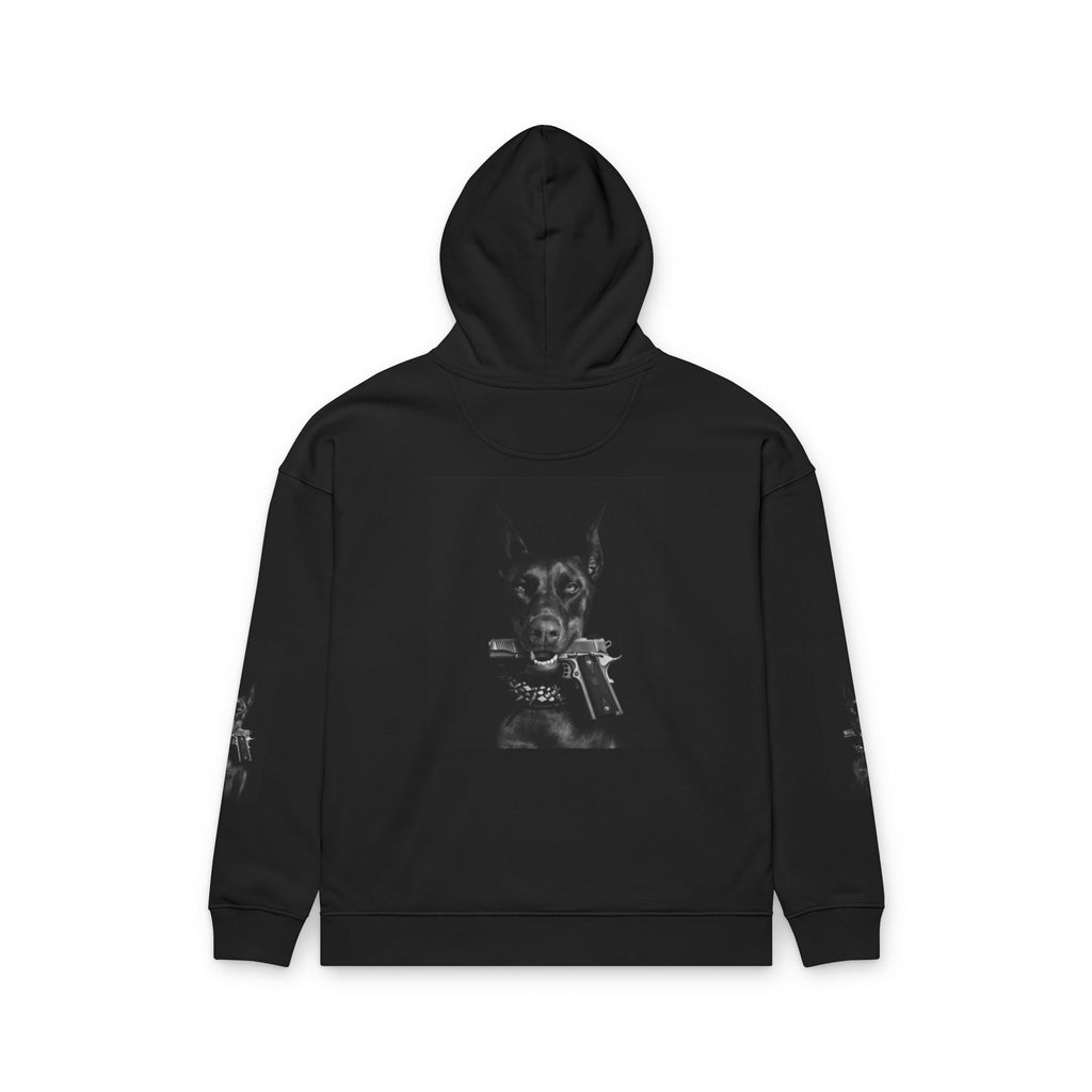Moody Black Dog Photo Print Hoodie - Sculpted Heritage
