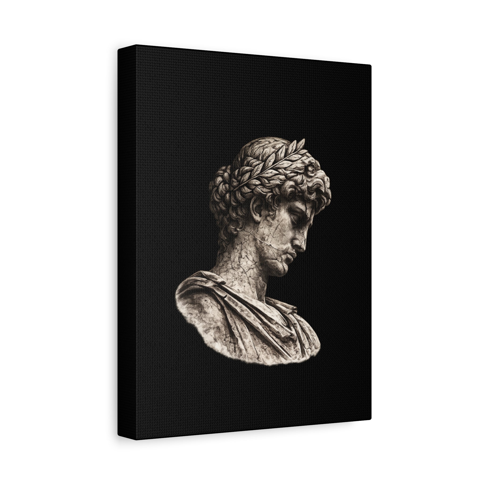 Classical Roman Bust Matte Canvas Wall Art — Stretched Gallery Canvas - Sculpted Heritage