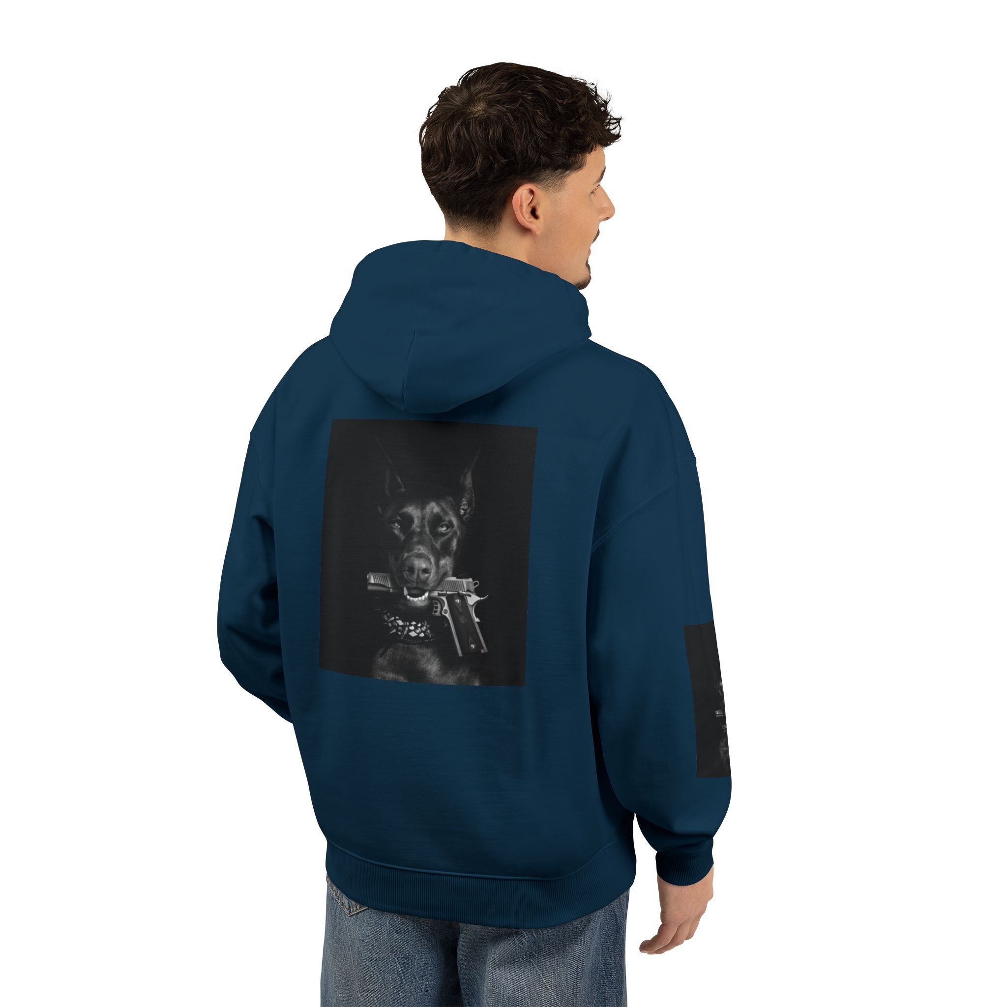Moody Black Dog Photo Print Hoodie - Sculpted Heritage