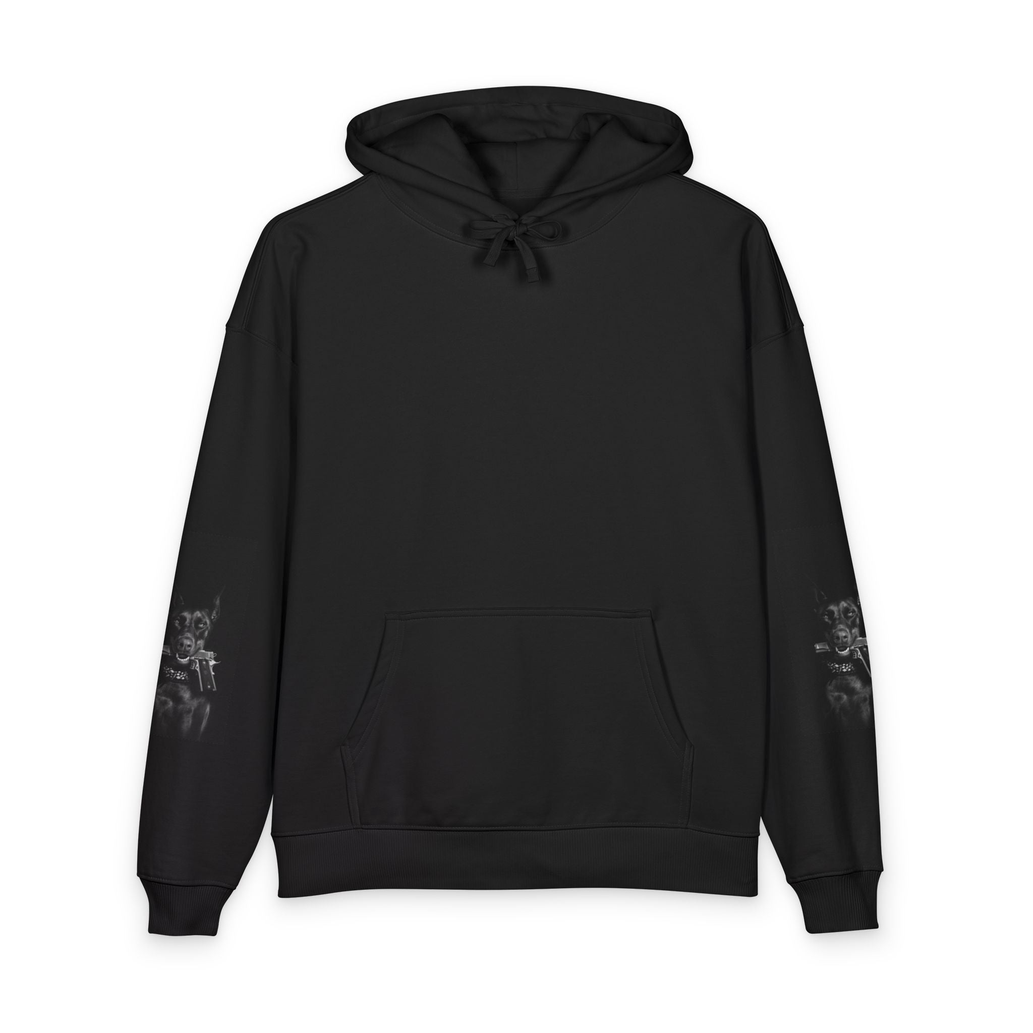 Moody Black Dog Photo Print Hoodie - Sculpted Heritage