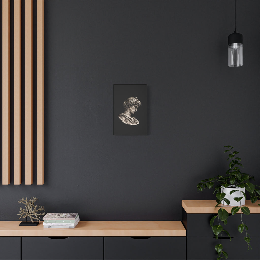 Classical Roman Bust Matte Canvas Wall Art — Stretched Gallery Canvas - Sculpted Heritage