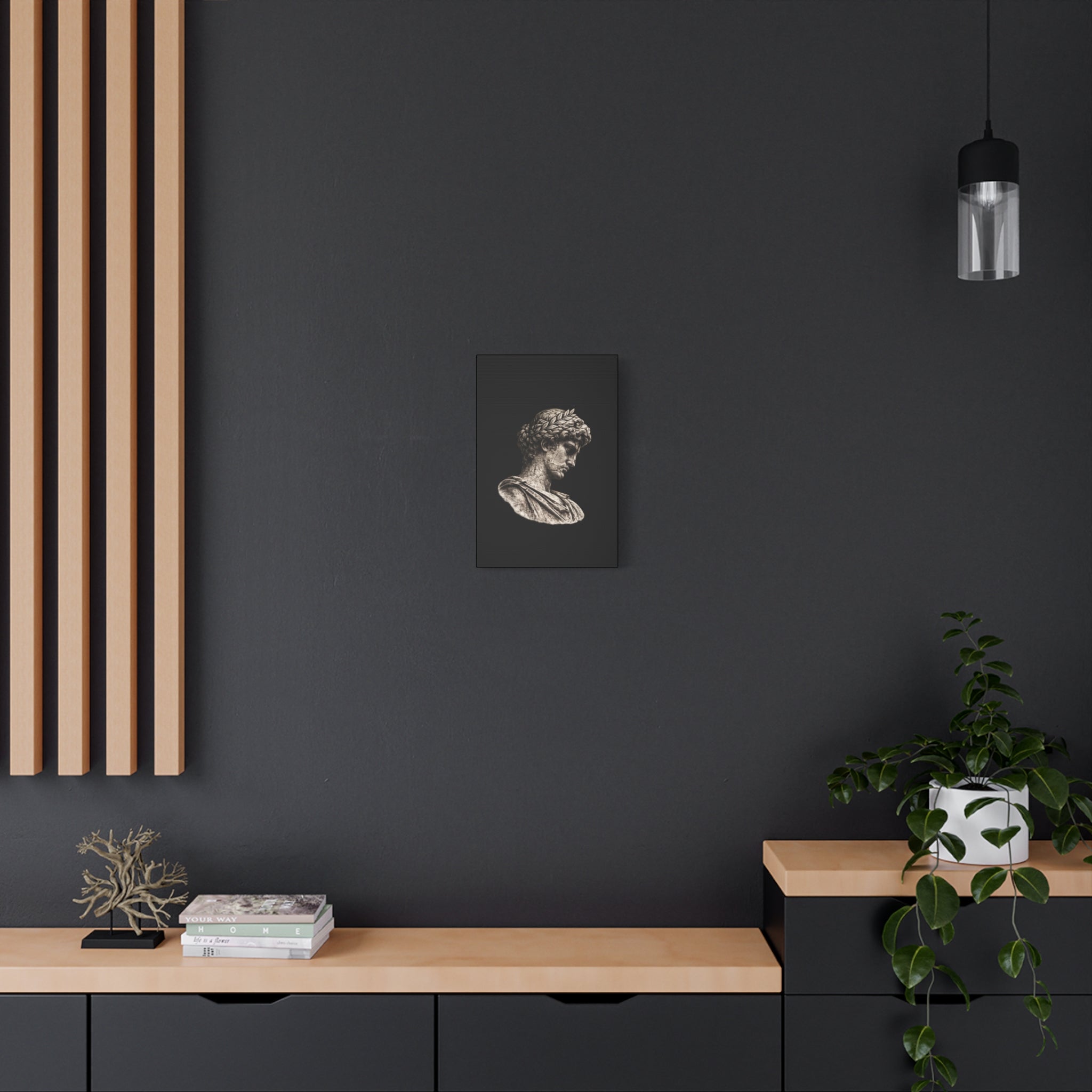 Classical Roman Bust Matte Canvas Wall Art — Stretched Gallery Canvas - Sculpted Heritage