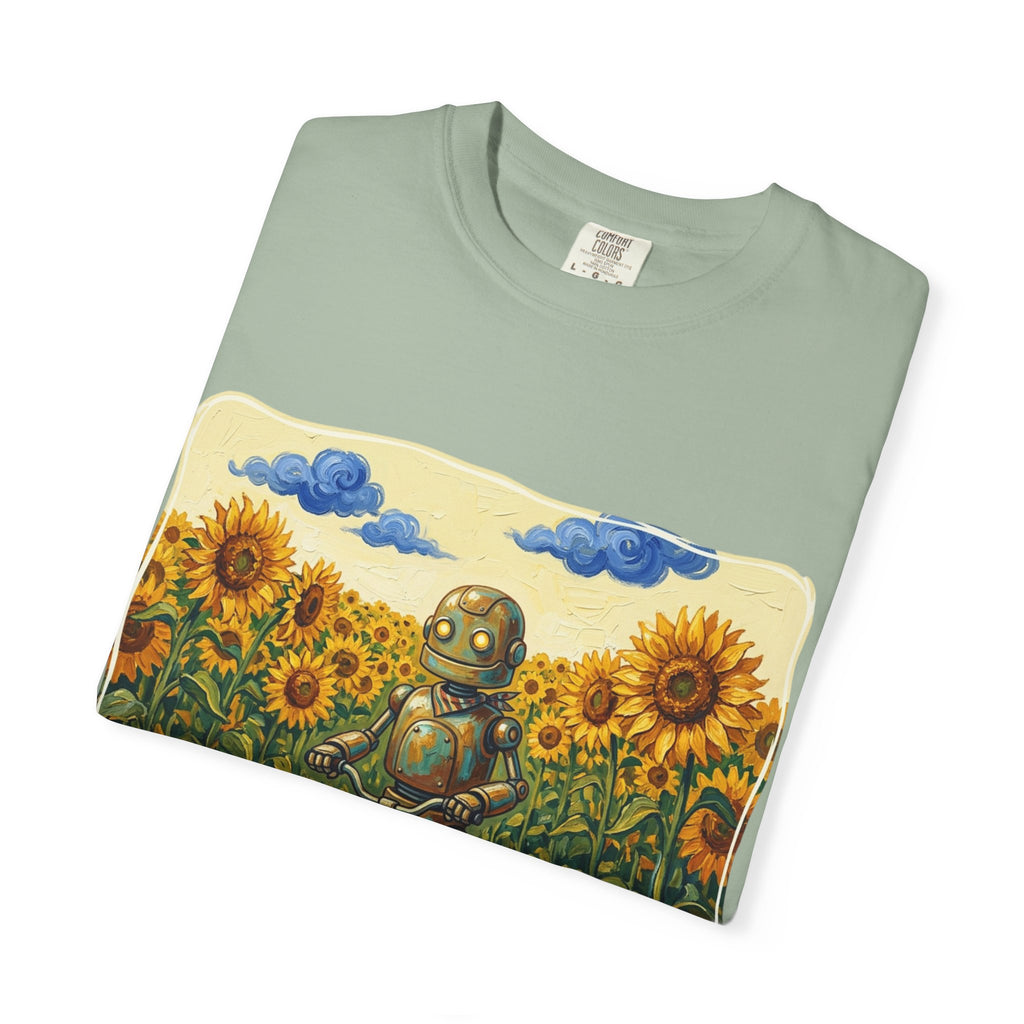 Sunflower Path Robot Biker T-Shirt - Sculpted Heritage