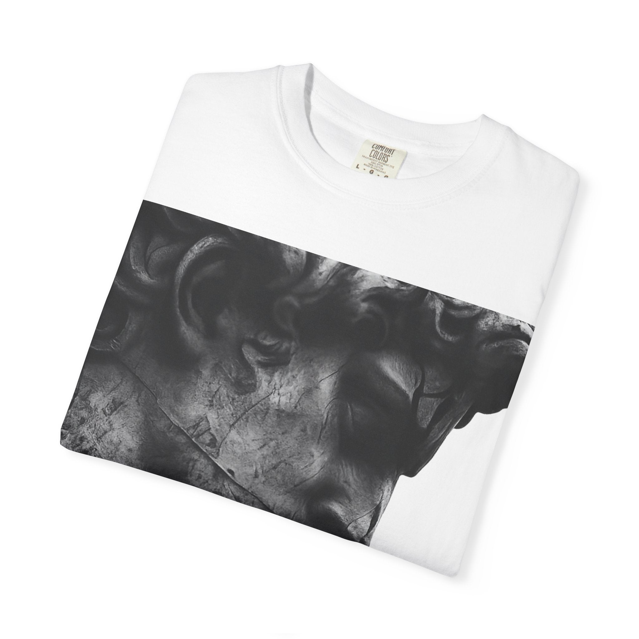 Classical Sculpture Profile T-Shirt — Vintage Monochrome Art Tee - Sculpted Heritage