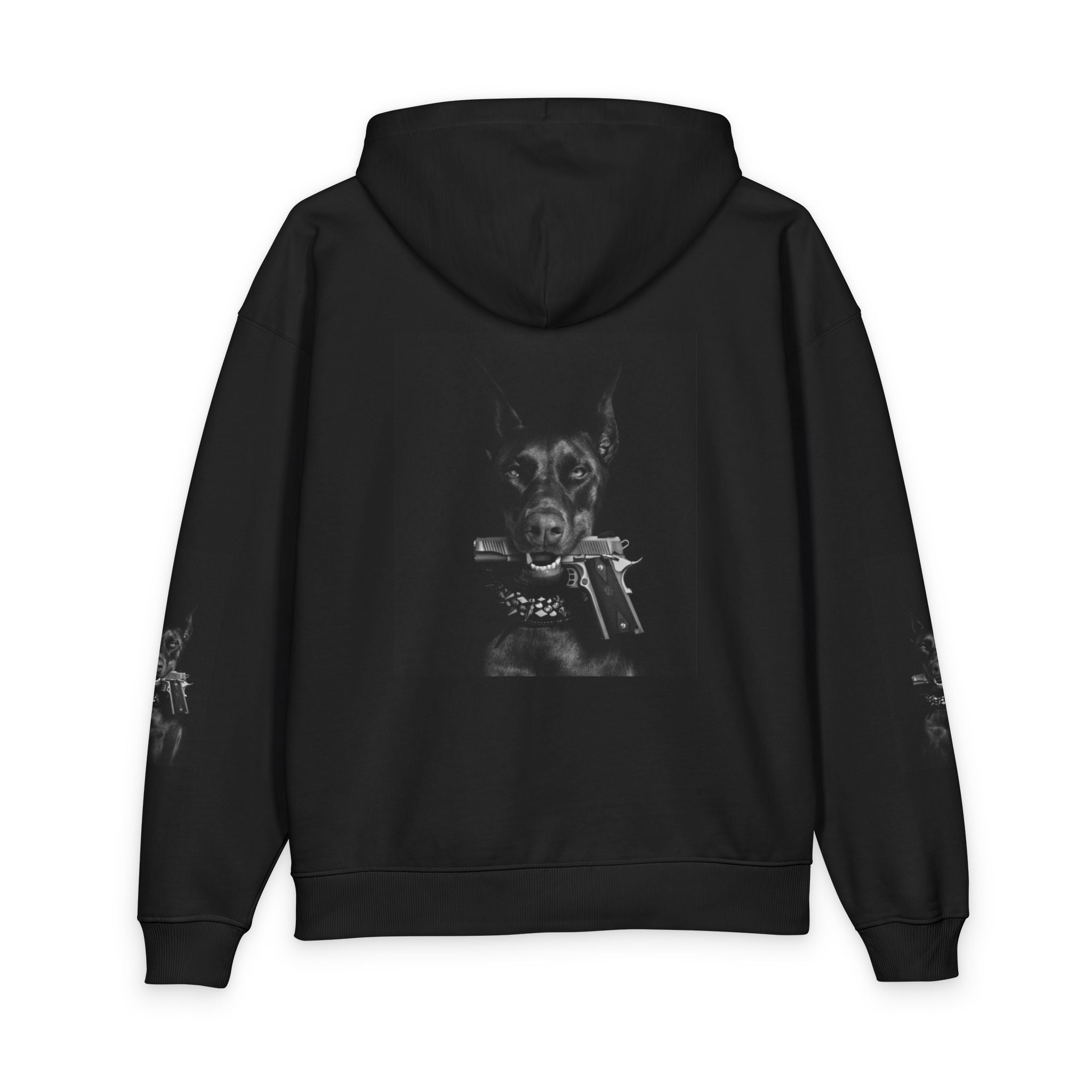 Moody Black Dog Photo Print Hoodie - Sculpted Heritage