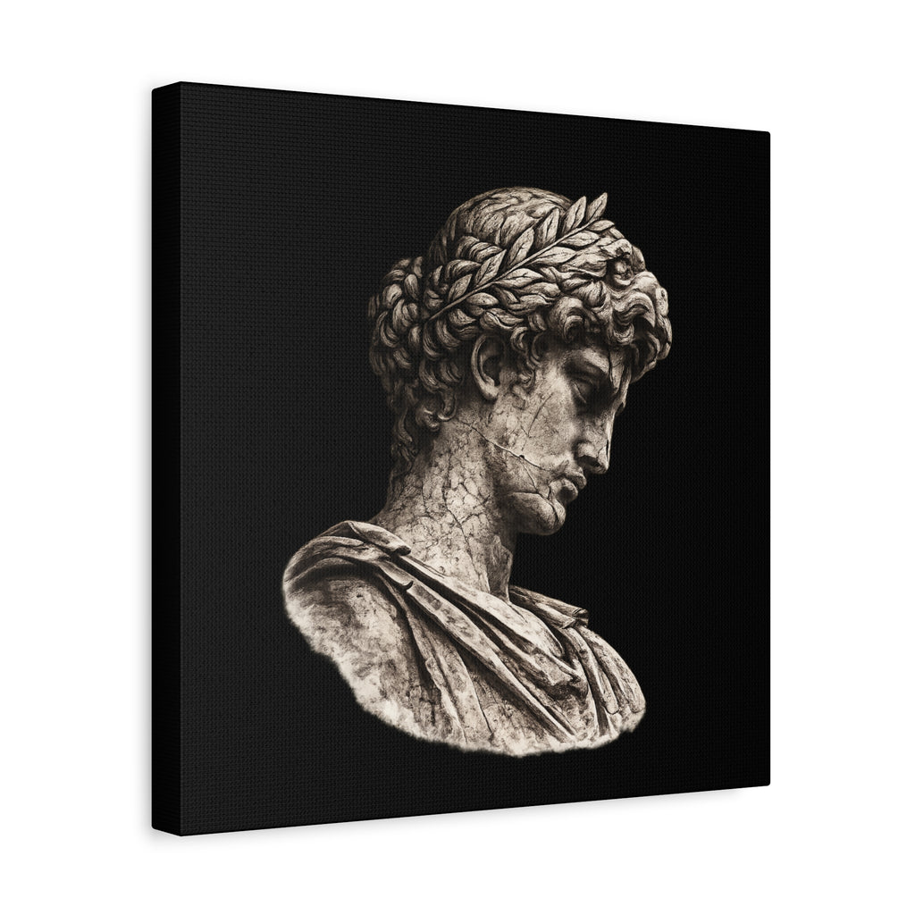 Classical Roman Bust Matte Canvas Wall Art — Stretched Gallery Canvas - Sculpted Heritage