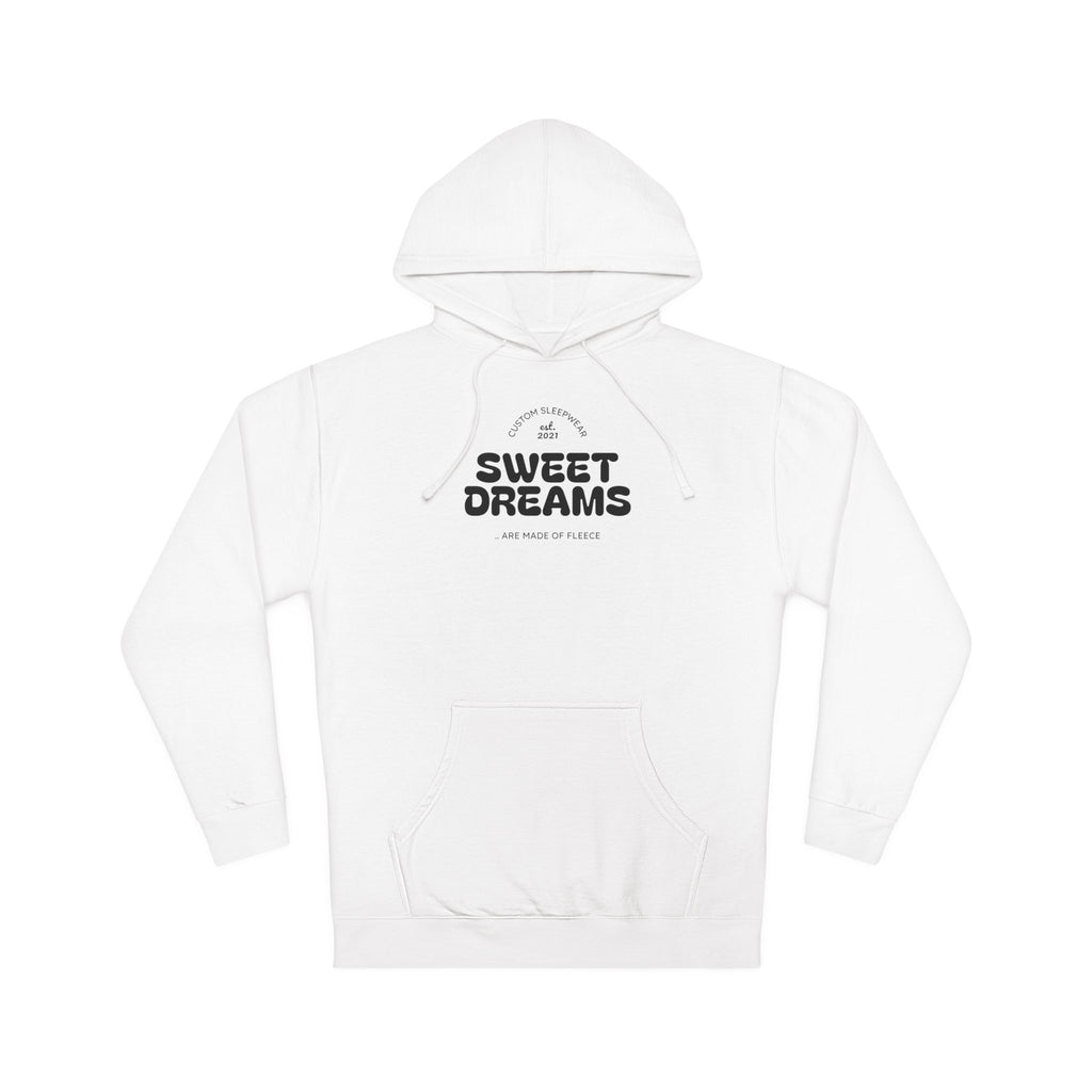 Sweet Dreams Hoodie — Cozy White Pullover with Retro 'SWEET DREAMS' Typography - Sculpted Heritage