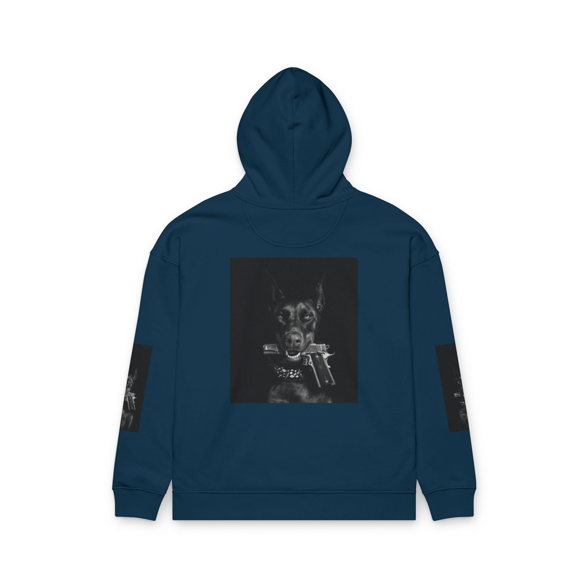 Moody Black Dog Photo Print Hoodie - Sculpted Heritage